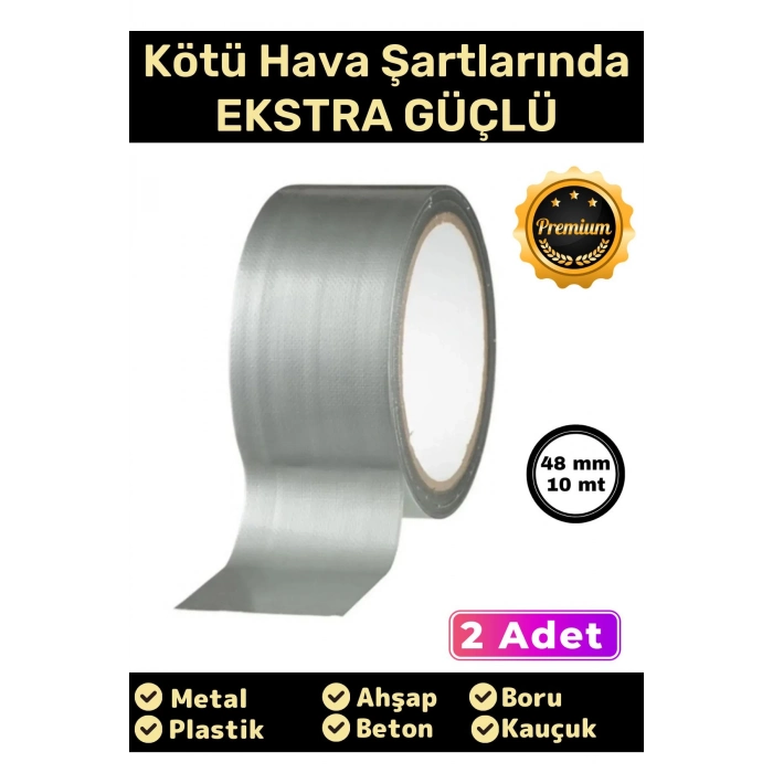 Özel Üretim Çok Amaçlı Su Geçirmez Sızdırmaz Güçlü Dayanıklı Izolasyon Gri Tamir Bandı 48 Mm 2x10 Mt
