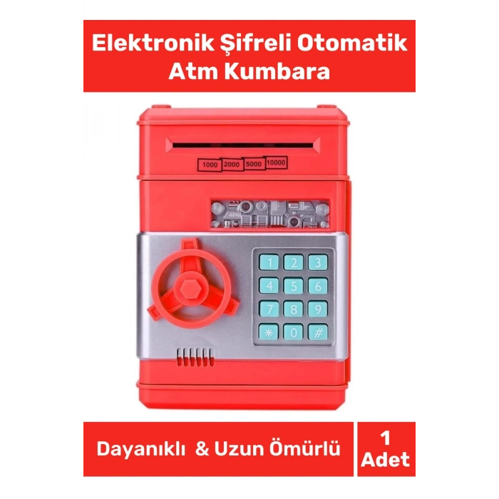 Özel Üretim Abs Plastik Pilli Otomatik Kağıt Bozuk Para Elektronik Şifreli Atm Kumbara