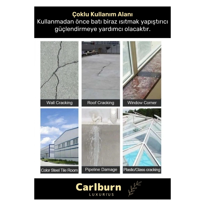 Su Geçirmez Sızdırmaz Alev Geciktirici Dayanıklı Alüminyum Tamir Bandı Sakız Çamur Bant 48mmx2mt