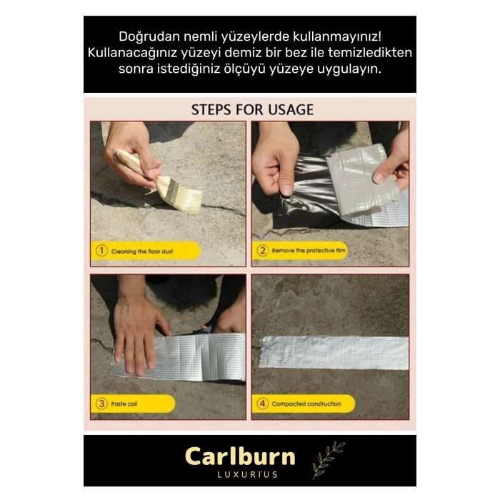 Su Geçirmez Sızdırmaz Alev Geciktirici Dayanıklı Alüminyum Tamir Bandı Sakız Çamur Bant 48mmx2mt