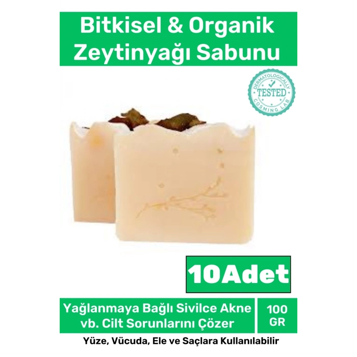 %100 Doğal Organik Güzel Kokulu El Yüz Saç Vücut Cilt Orijinal 10lu Zeytinyağı Sabun