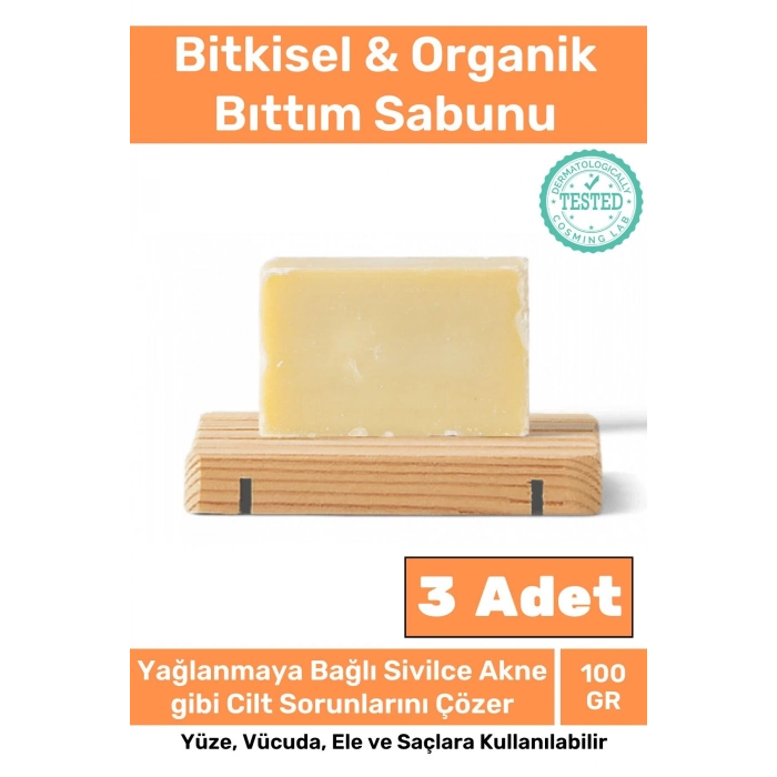 Özel %100 Doğal Bitkisel Organik Güzel Kokulu Saç Için Bıttım Sabunu 100 Gr x 3 Adet