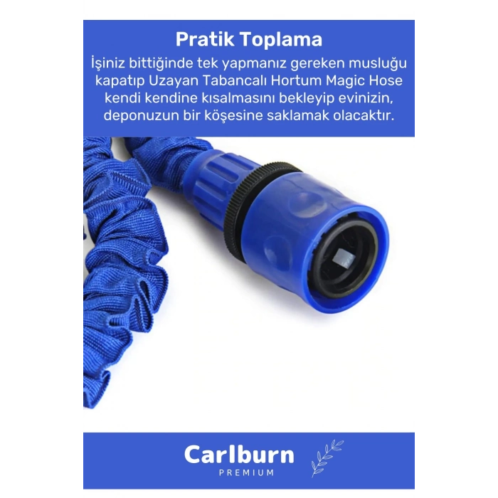 Özel Üretim Dolaşmaz Kırılmaz 7 Kademeli Uzayan Bahçe Sulama Araç Yıkama Tabancalı 15 Metre Hortum