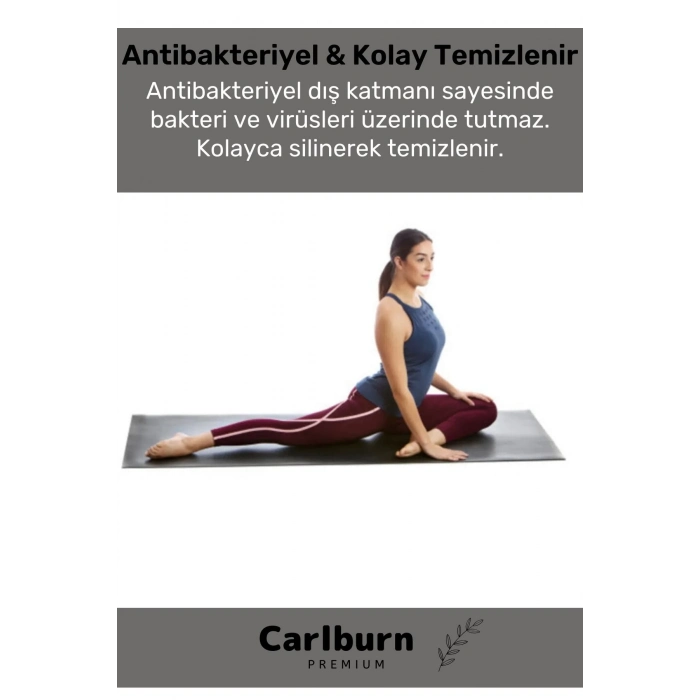 Konfor Modeli Çift Taraflı Kaymaz Silinebilir Antibakteriyel Pilates Meditasyon Minderi 16 mm Mat