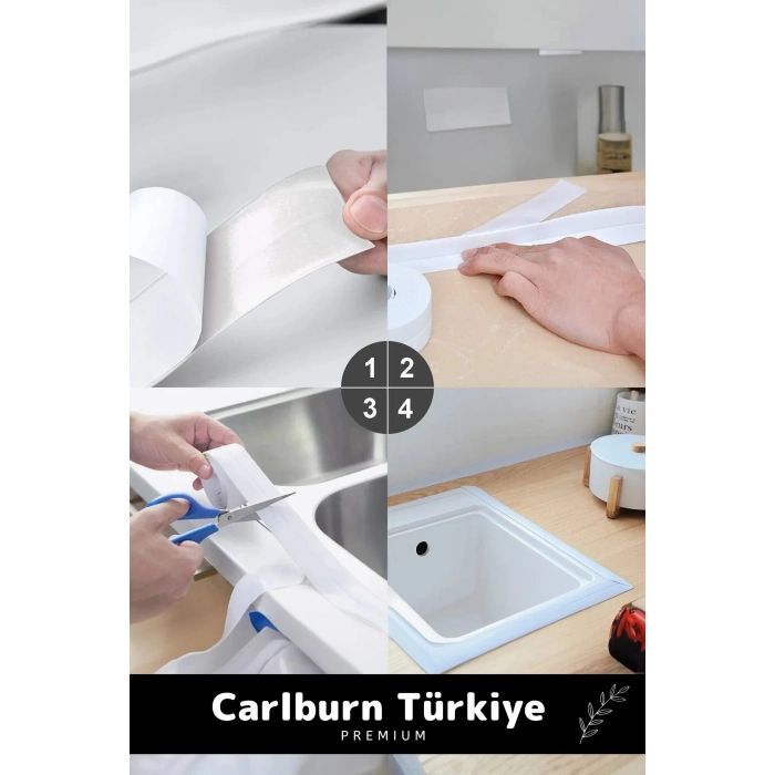 Premium Su Geçirmez Sızdırmaz Dayanıklı Lavabo Pvc Kenar Küf Önleyici 3.2m 20 Adet İzolasyon Bant