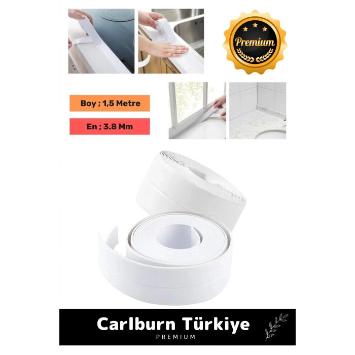 Premium Lavabo Küvet Pvc Su Geçirmez Sızdırmaz Dayanıklı Yağ Kenar Küf Önleyici 1.5m İzolasyon Bant