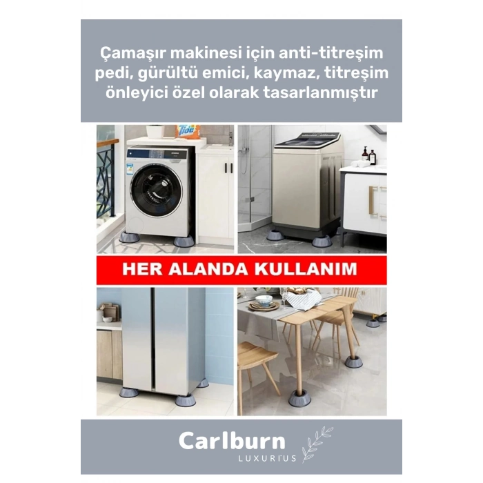 Özel Üretim Gürültü Engelleyici Titreşim Önleyici Kauçuk Çamaşır Bulaşık Makinesi 8 Adet Ayak Pedi