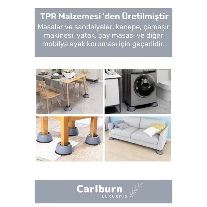 Özel Üretim Gürültü Engelleyici Titreşim Önleyici Kauçuk Çamaşır Bulaşık Makinesi 8 Adet Ayak Pedi