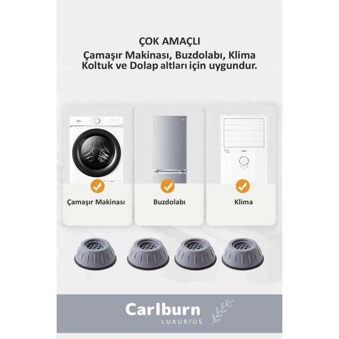 Özel Üretim Gürültü Engelleyici Titreşim Önleyici Kauçuk Çamaşır Bulaşık Makinesi 8 Adet Ayak Pedi