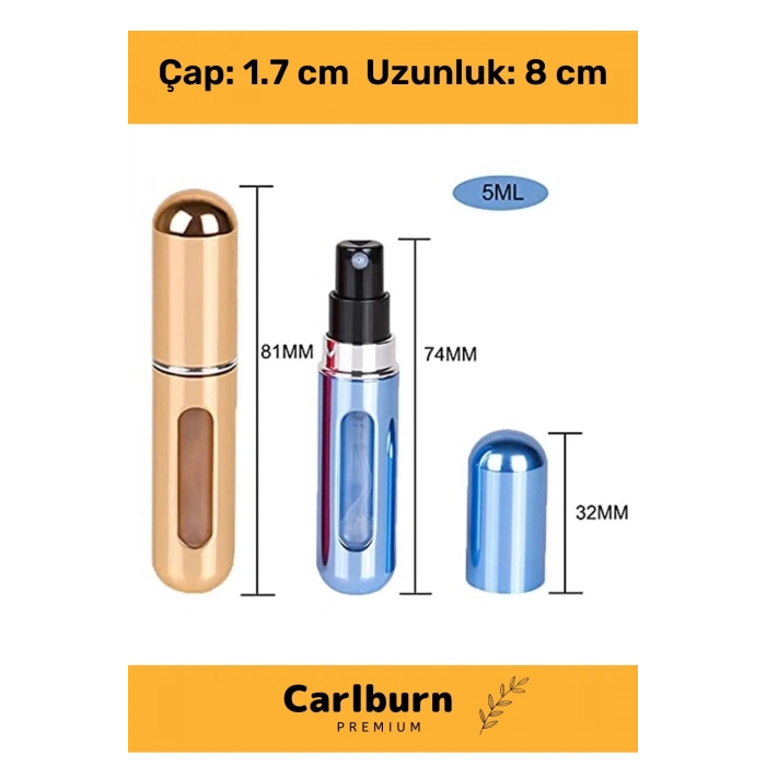 Özel Parfüm Şişesinden Doldurulabilir Taşınabilir Çanta İçi Mini Cep Parfüm Şişesi 5 Ml x 2 Adet
