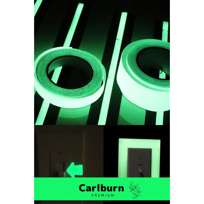 Karanlıkta Işık Veren Yansıyan 8 Metre Fosforlu Yeşil Şerit Bant Kendinden Yapışkanlı Reflektör Bant