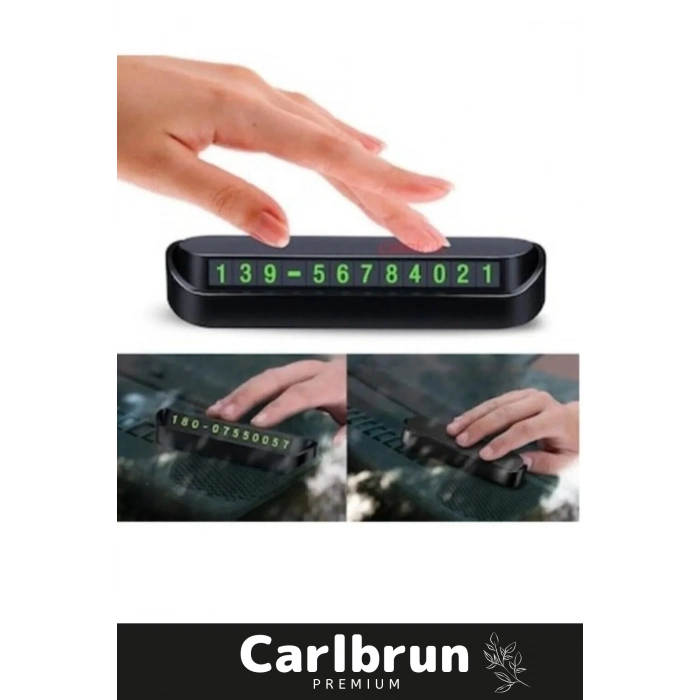 Lüks Araç Içi Telefon Numarası Oto Cam Kartı Torpido Üstü Fosforlu Neon Aç-Kapa Numaratör 2 Adet