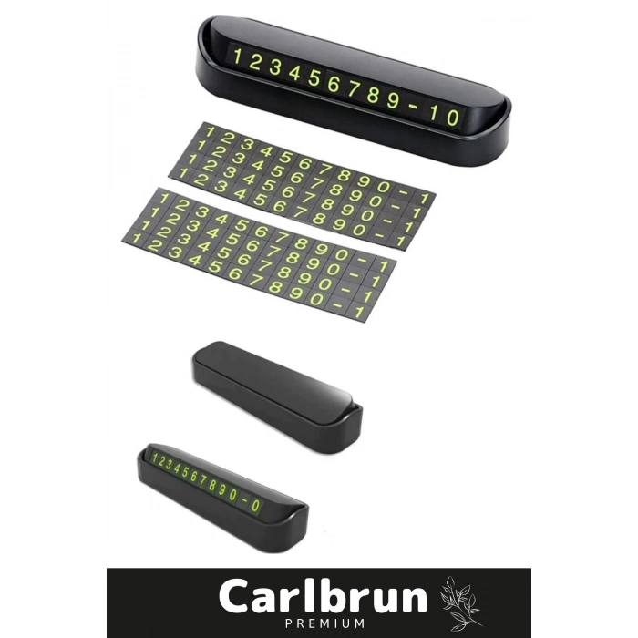 Lüks Araç Içi Telefon Numarası Oto Cam Kartı Torpido Üstü Fosforlu Neon Aç-Kapa Numaratör 2 Adet