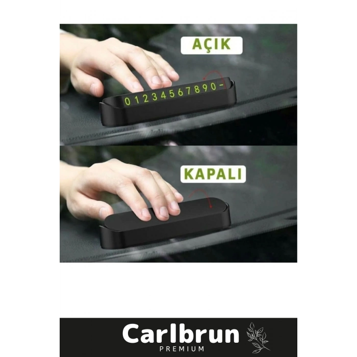 Lüks Araç Içi Telefon Numarası Oto Cam Kartı Torpido Üstü Fosforlu Neon Aç-Kapa Numaratör 2 Adet