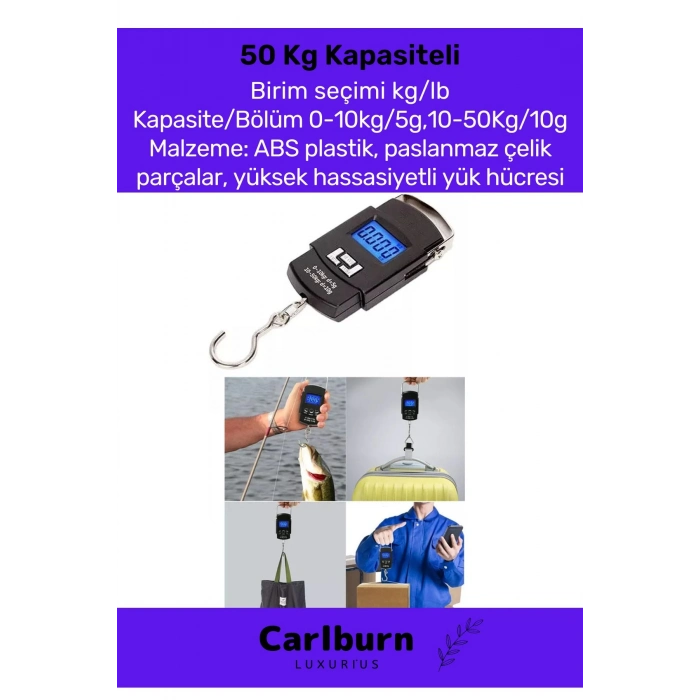 Deluxe Lcd Ekran Seyahat Bavul Ağırlık Tartı Dijital Çok Amaçlı Taşınabilir Bagaj Tartısı Max 50 Kg