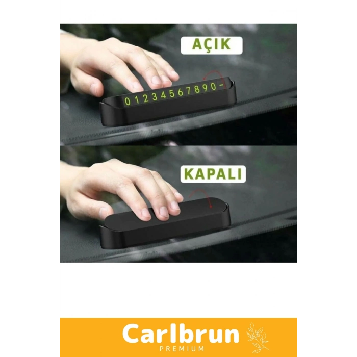 Lüks Araç Içi Park Telefon Numarası Araba Oto Cam Kartı Torpido Üstü Fosforlu Neon Aç-Kapa Numaratör
