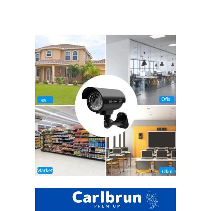 Özel Ev Apartman Bahçe İş Yeri Gece Görüşlü Pilli Ledli Caydırıcı Sahte Güvenlik Kamerası 4lü Set