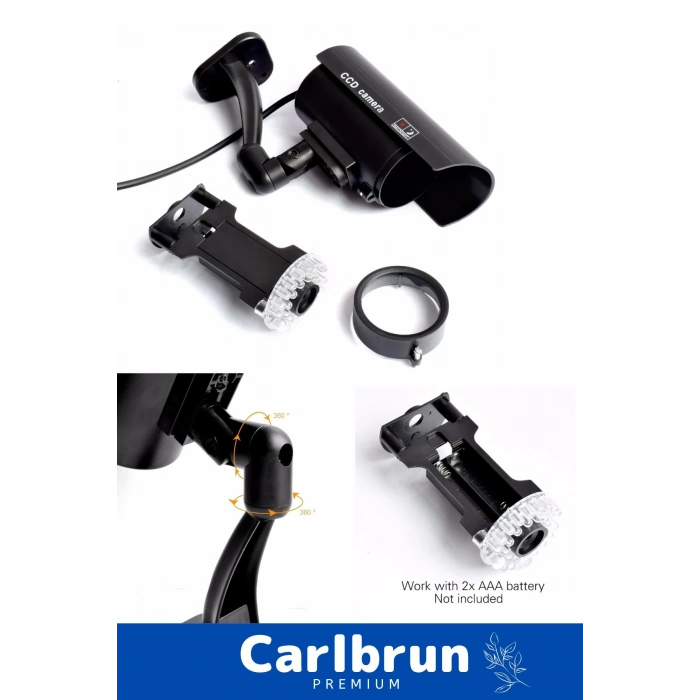 Özel Ev Apartman Bahçe İş Yeri Gece Görüşlü Pilli Ledli Caydırıcı Sahte Güvenlik Kamerası 4lü Set