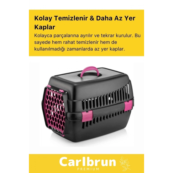 Premium Serisi Güvenli & Konforlu Köpek Kedi Taşıma Sepeti Sağlam Pet Kutusu Seyahat Kafesi Çantası