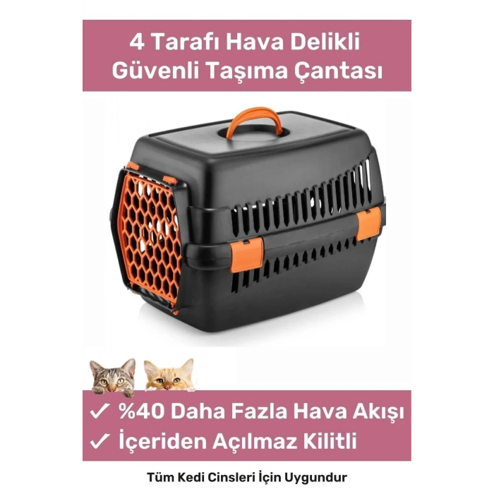 Premium Serisi Güvenli & Konforlu Köpek Kedi Taşıma Sepeti Sağlam Pet Kutusu Seyahat Kafesi Çantası
