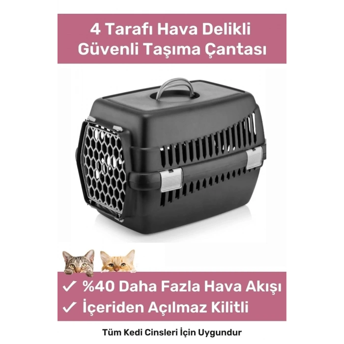 Premium Serisi Güvenli & Konforlu Köpek Kedi Taşıma Sepeti Sağlam Pet Kutusu Seyahat Kafesi Çantası