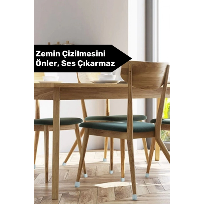 Premium Kaydırmaz Çizdirmez Mobilya Masa Sandalye Zemin Koruyucu Silikon Pabuç Ayak Kılıf 28 Adet