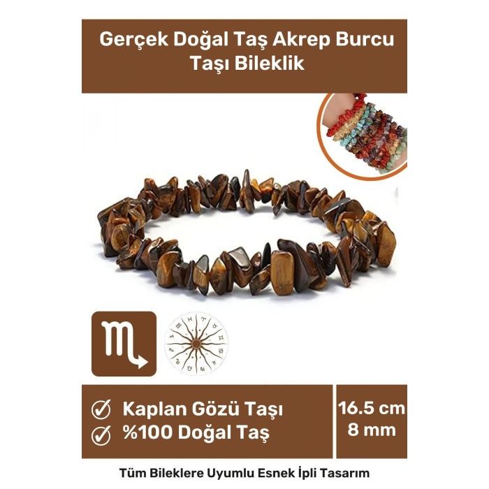 Premium Akrep Burcu Enerjisini Yükselten Doğal Taş Bileklik Akrep Burçları Burç Unisex Bileklik