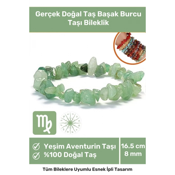 Premium Başak Burcu Enerjisini Yükselten Doğal Taş Bileklik Başak Burçları Burç Unisex Bileklik