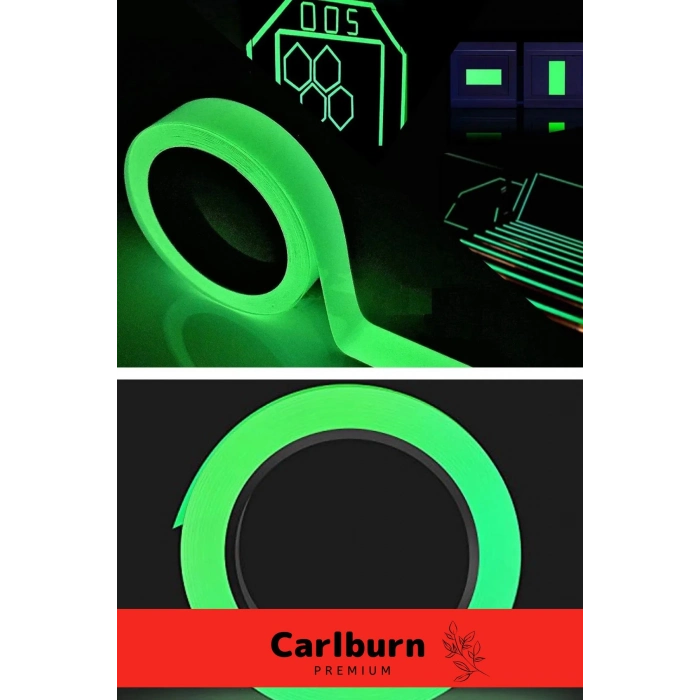 Karanlıkta Işık Veren Yansıyan 12 Metre Fosforlu Yeşil Şerit Bant Kendinden Yapışkan Reflektör Bant