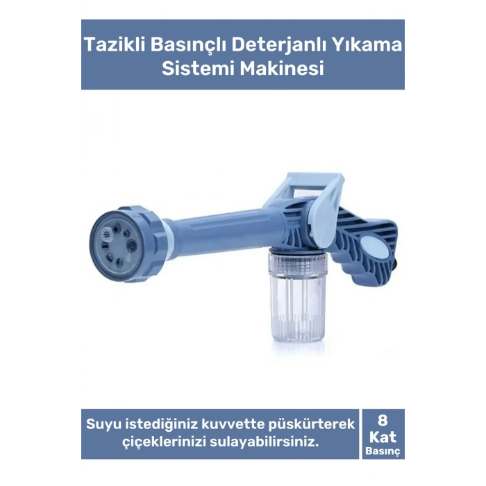 Premium Tazikli Basınçlı Deterjanlı Oto Yıkama Sistemi Makinesi Su Tabancası Sulama Başlığı 8 Modlu