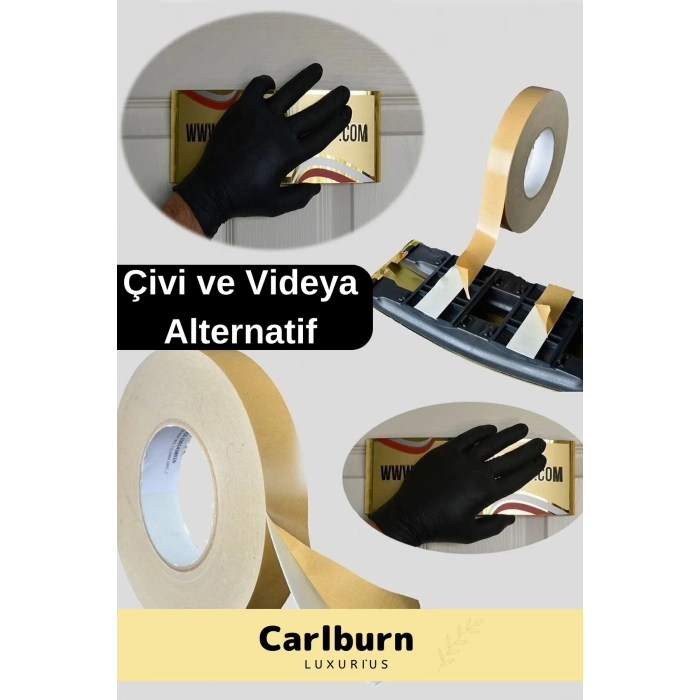 Süper Güçlü Uzun Ömürlü Kuvvetli Yapışkan Kolay Uygulanır İz Bırakmaz Çift Taraflı Köpük Bant 3 Adet