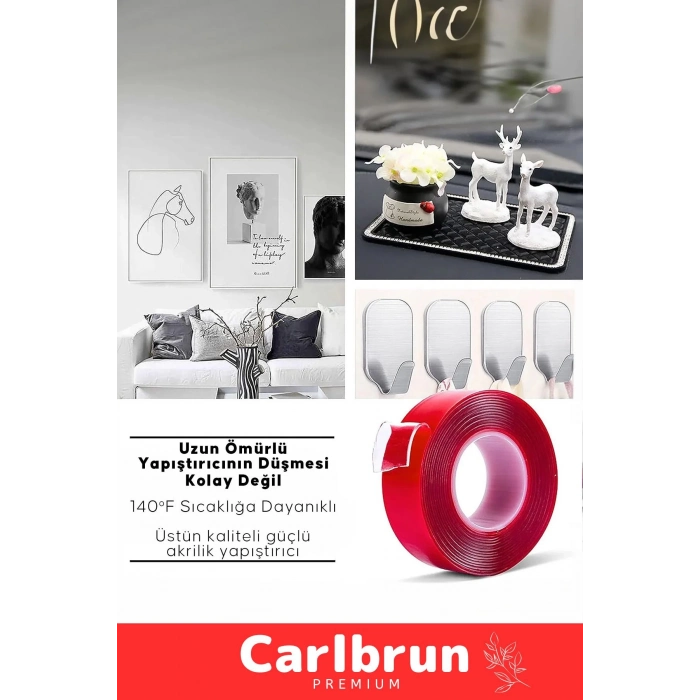 Premium Ekstra Güçlü Çok Amaçlı Çift Taraflı Tamir Cam Mekan Montaj 1,5mt Silikon Şeffaf Bant 3 Adet