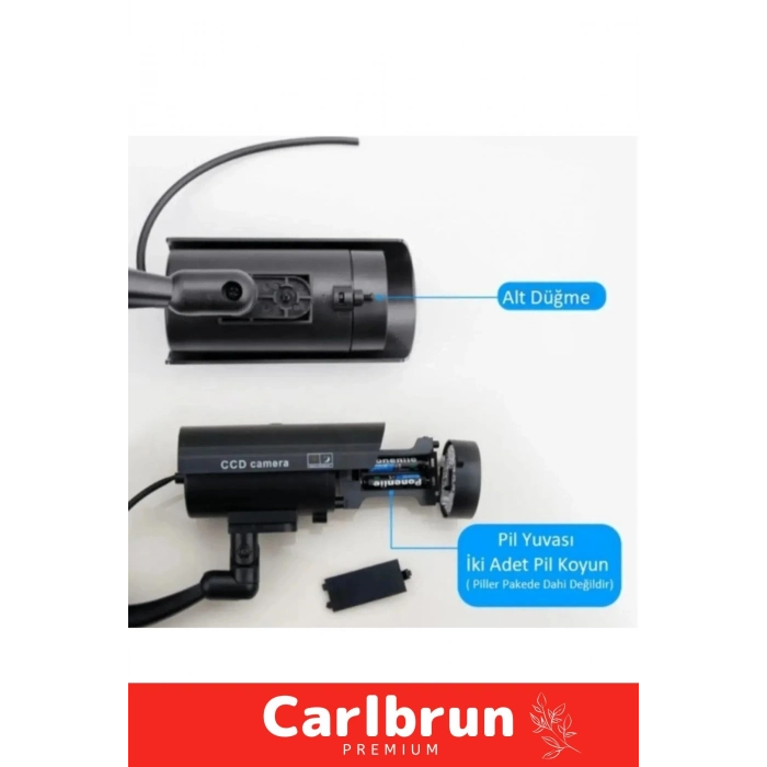 Özel Ev Apartman Bahçe İş Yeri Gece Görüşlü Pilli Ledli Caydırıcı Sahte Güvenlik Kamerası 3lü Set