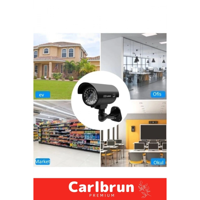 Özel Ev Apartman Bahçe İş Yeri Gece Görüşlü Pilli Ledli Caydırıcı Sahte Güvenlik Kamerası 3lü Set