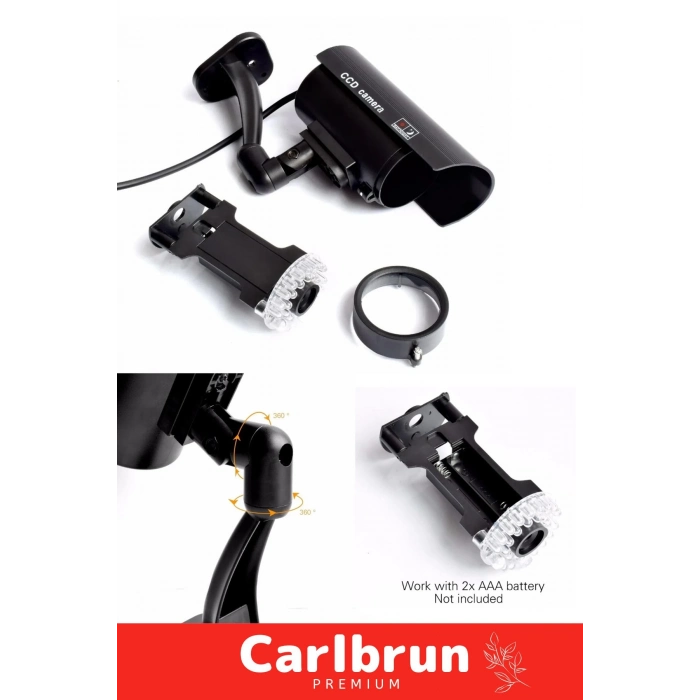 Özel Ev Apartman Bahçe İş Yeri Gece Görüşlü Pilli Ledli Caydırıcı Sahte Güvenlik Kamerası 3lü Set