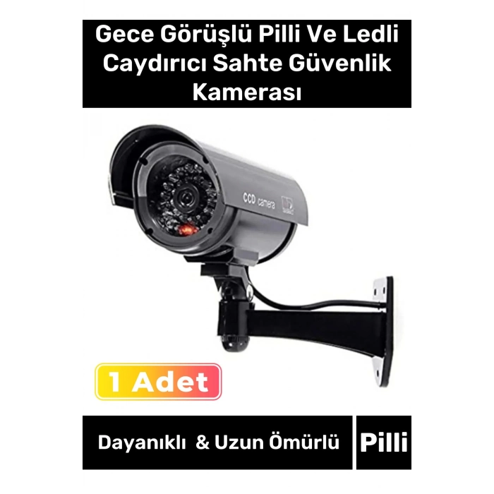 Özel Üretim Ev Apartman Bahçe İş Yeri Gece Görüşlü Pilli Ve Ledli Caydırıcı Sahte Güvenlik Kamerası