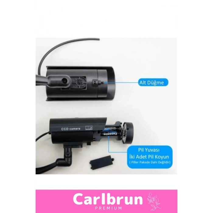 Özel Ev Apartman Bahçe İş Yeri Gece Görüşlü Pilli Ledli Caydırıcı Sahte Güvenlik Kamerası 5li Set