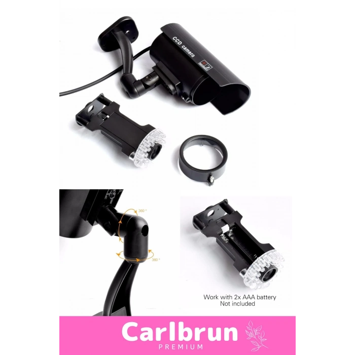 Özel Ev Apartman Bahçe İş Yeri Gece Görüşlü Pilli Ledli Caydırıcı Sahte Güvenlik Kamerası 5li Set