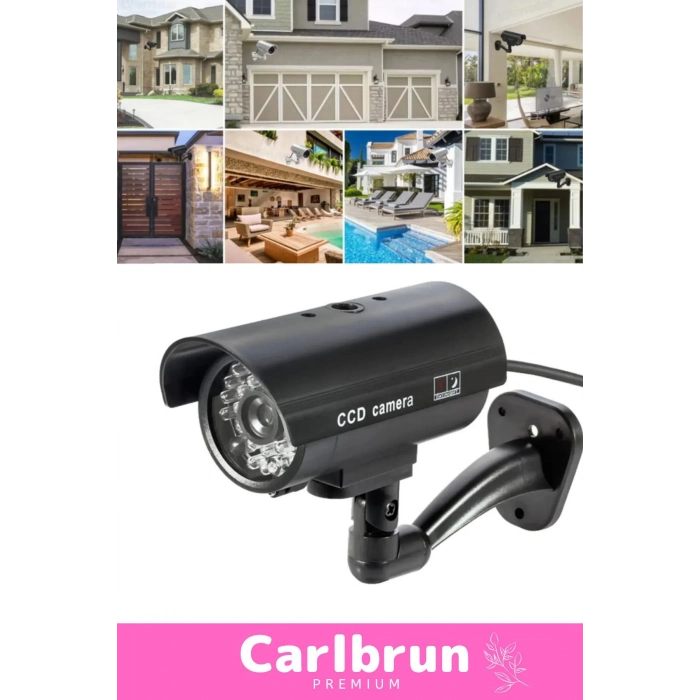 Özel Ev Apartman Bahçe İş Yeri Gece Görüşlü Pilli Ledli Caydırıcı Sahte Güvenlik Kamerası 5li Set