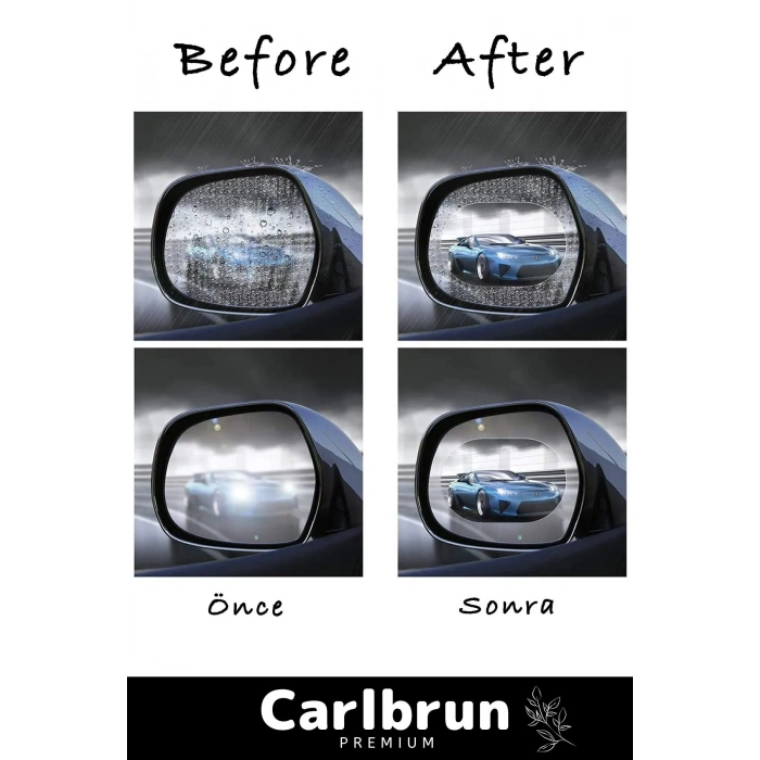 Özel Üretim Yağmur Kaydırıcı Film Araba Dış Yan Dikiz Aynası Filmi Buğu Önleyici Su Tutmaz 4 Adet