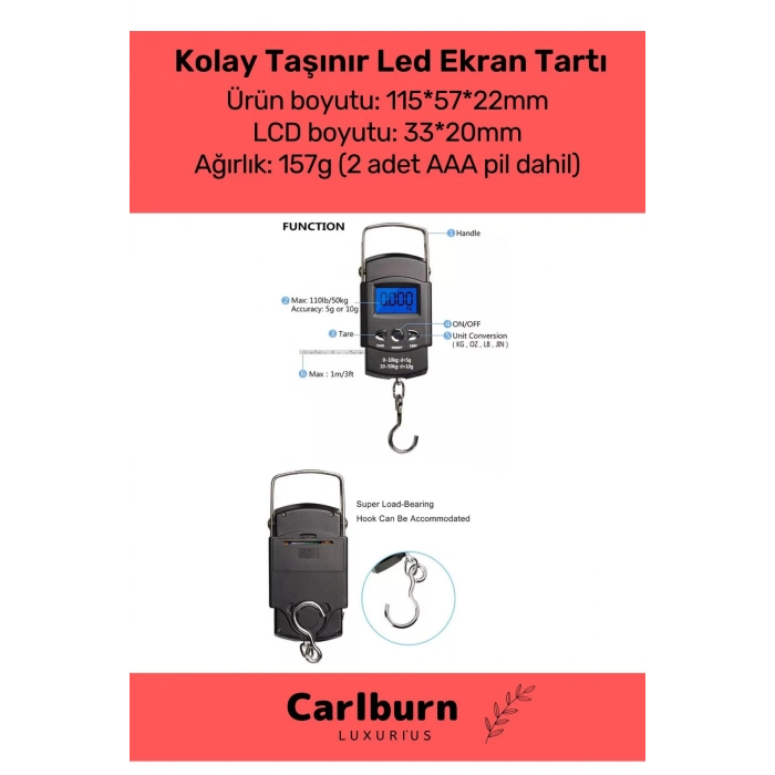 Deluxe Lcd Ekran Seyahat Bavul Ağırlık Tartı Dijital Çok Amaçlı Taşınabilir Bagaj Tartısı Max 40 Kg