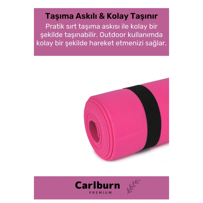 Premium Su Geçirmez Konforlu Taşıma Askılı Çift Taraflı Zemin Çadır Uyku Kamp Matı Yer Minderi 16 mm