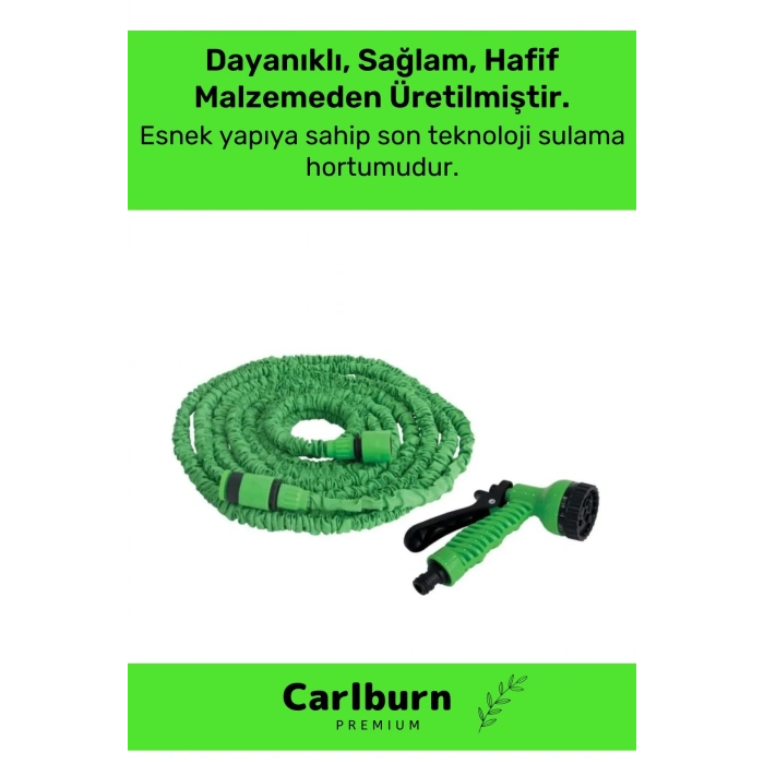 Özel Üretim Dolaşmaz Kırılmaz 7 Kademeli Uzayan Bahçe Sulama Araç Yıkama Tabancalı 30 Metre Hortum