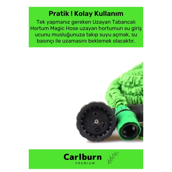 Özel Üretim Dolaşmaz Kırılmaz 7 Kademeli Uzayan Bahçe Sulama Araç Yıkama Tabancalı 30 Metre Hortum
