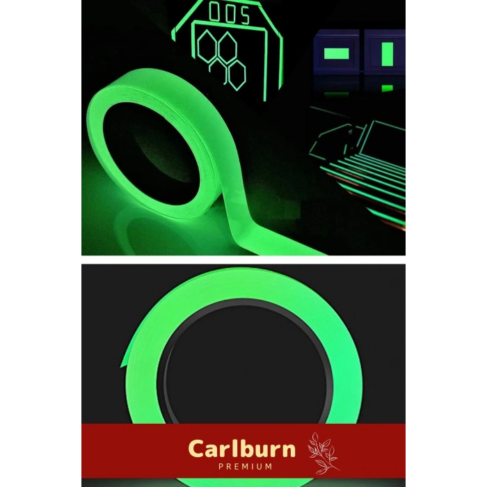 Karanlıkta Işık Veren Yansıyan 4 Metre Fosforlu Yeşil Şerit Bant Kendinden Yapışkanlı Reflektör Bant