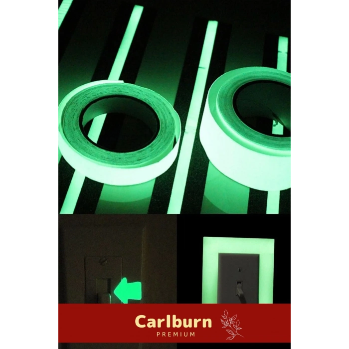 Karanlıkta Işık Veren Yansıyan 4 Metre Fosforlu Yeşil Şerit Bant Kendinden Yapışkanlı Reflektör Bant