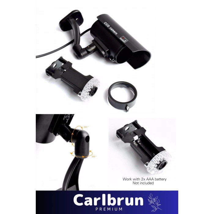 Özel Ev Apartman Bahçe İş Yeri Gece Görüşlü Pilli Ledli Caydırıcı Sahte Güvenlik Kamerası 2li Set