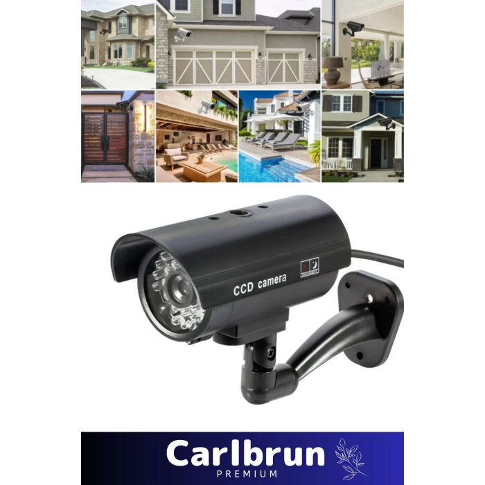 Özel Ev Apartman Bahçe İş Yeri Gece Görüşlü Pilli Ledli Caydırıcı Sahte Güvenlik Kamerası 2li Set