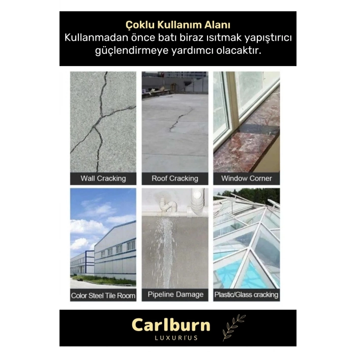 Su Geçirmez Sızdırmaz Alev Geciktirici Dayanıklı Alüminyum Tamir Bandı Sakız Çamur Bant 48mmx2mt