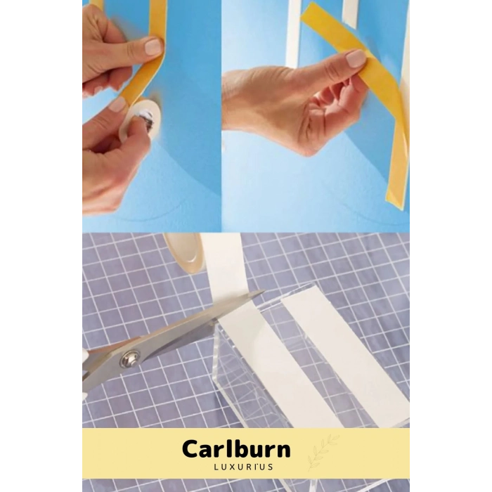 Süper Güçlü Uzun Ömürlü Kuvvetli Yapışkan Kolay Uygulanır İz Bırakmaz Çift Taraflı Köpük Bant 5 Adet